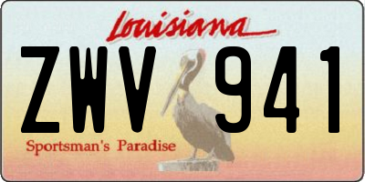 LA license plate ZWV941