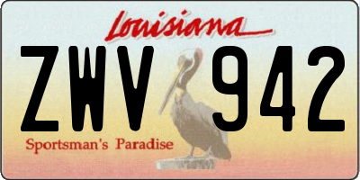 LA license plate ZWV942