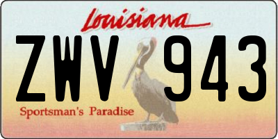 LA license plate ZWV943