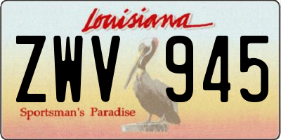 LA license plate ZWV945