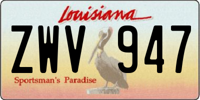 LA license plate ZWV947