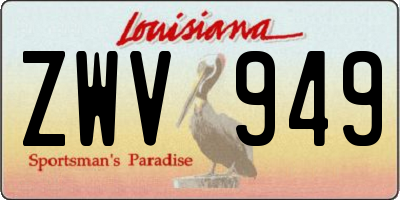 LA license plate ZWV949