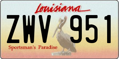 LA license plate ZWV951