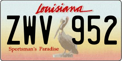 LA license plate ZWV952