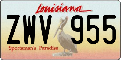 LA license plate ZWV955