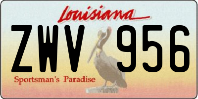 LA license plate ZWV956