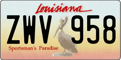 LA license plate ZWV958