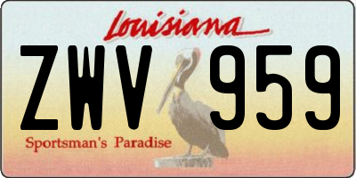 LA license plate ZWV959