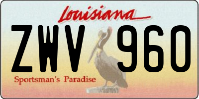 LA license plate ZWV960