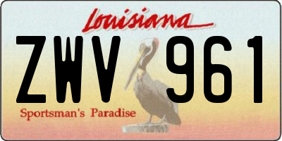 LA license plate ZWV961
