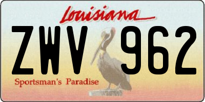 LA license plate ZWV962