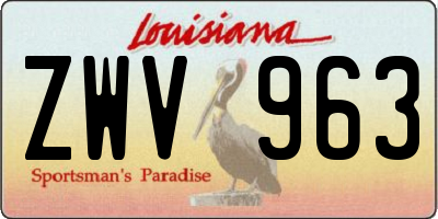 LA license plate ZWV963