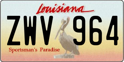 LA license plate ZWV964