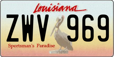 LA license plate ZWV969