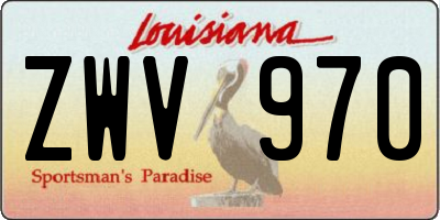 LA license plate ZWV970