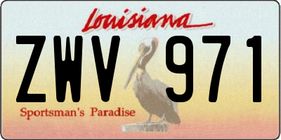 LA license plate ZWV971