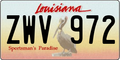 LA license plate ZWV972