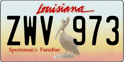 LA license plate ZWV973