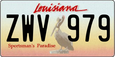 LA license plate ZWV979