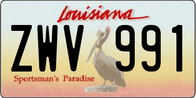 LA license plate ZWV991