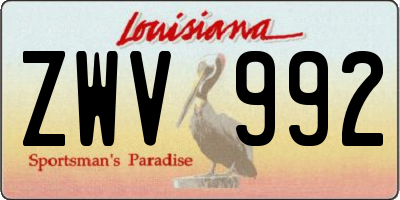 LA license plate ZWV992