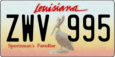 LA license plate ZWV995