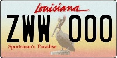 LA license plate ZWW000