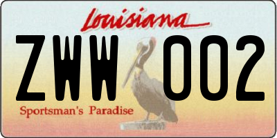 LA license plate ZWW002