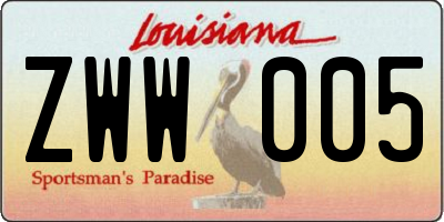 LA license plate ZWW005