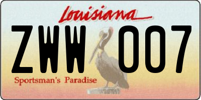 LA license plate ZWW007