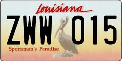 LA license plate ZWW015