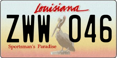 LA license plate ZWW046