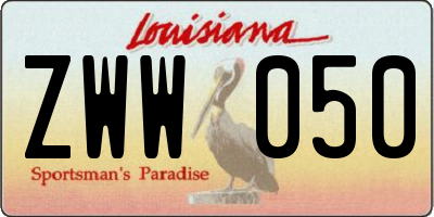 LA license plate ZWW050