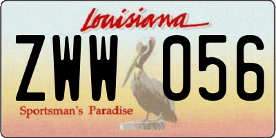 LA license plate ZWW056