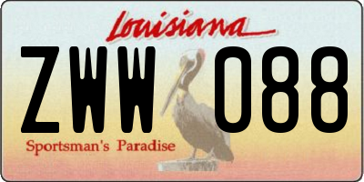 LA license plate ZWW088