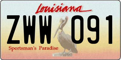 LA license plate ZWW091