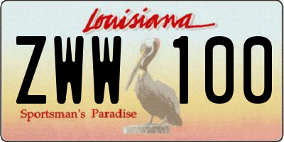 LA license plate ZWW100