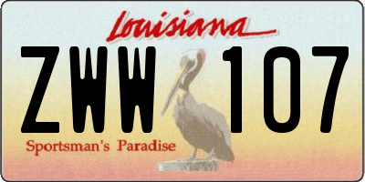 LA license plate ZWW107