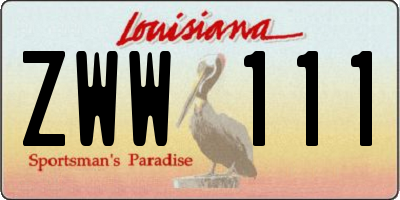 LA license plate ZWW111