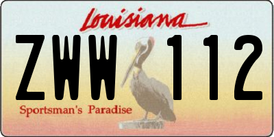 LA license plate ZWW112