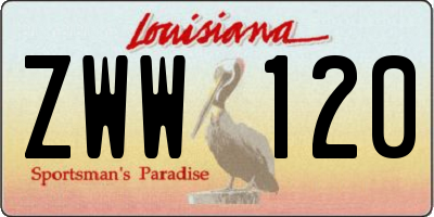 LA license plate ZWW120