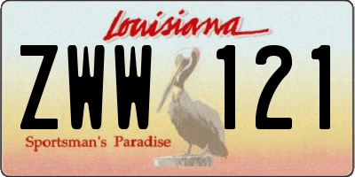 LA license plate ZWW121
