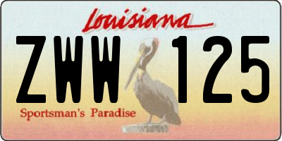 LA license plate ZWW125