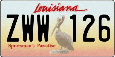 LA license plate ZWW126