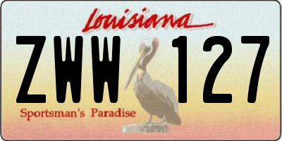 LA license plate ZWW127