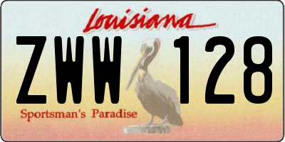 LA license plate ZWW128