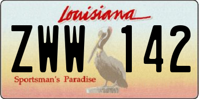 LA license plate ZWW142