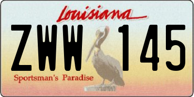 LA license plate ZWW145