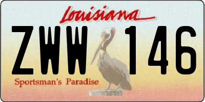 LA license plate ZWW146