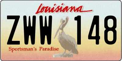 LA license plate ZWW148